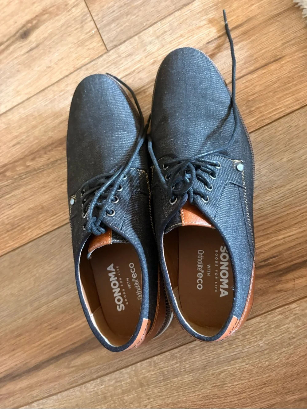 Sonoma black Canvas Oxfords with Brown Accents